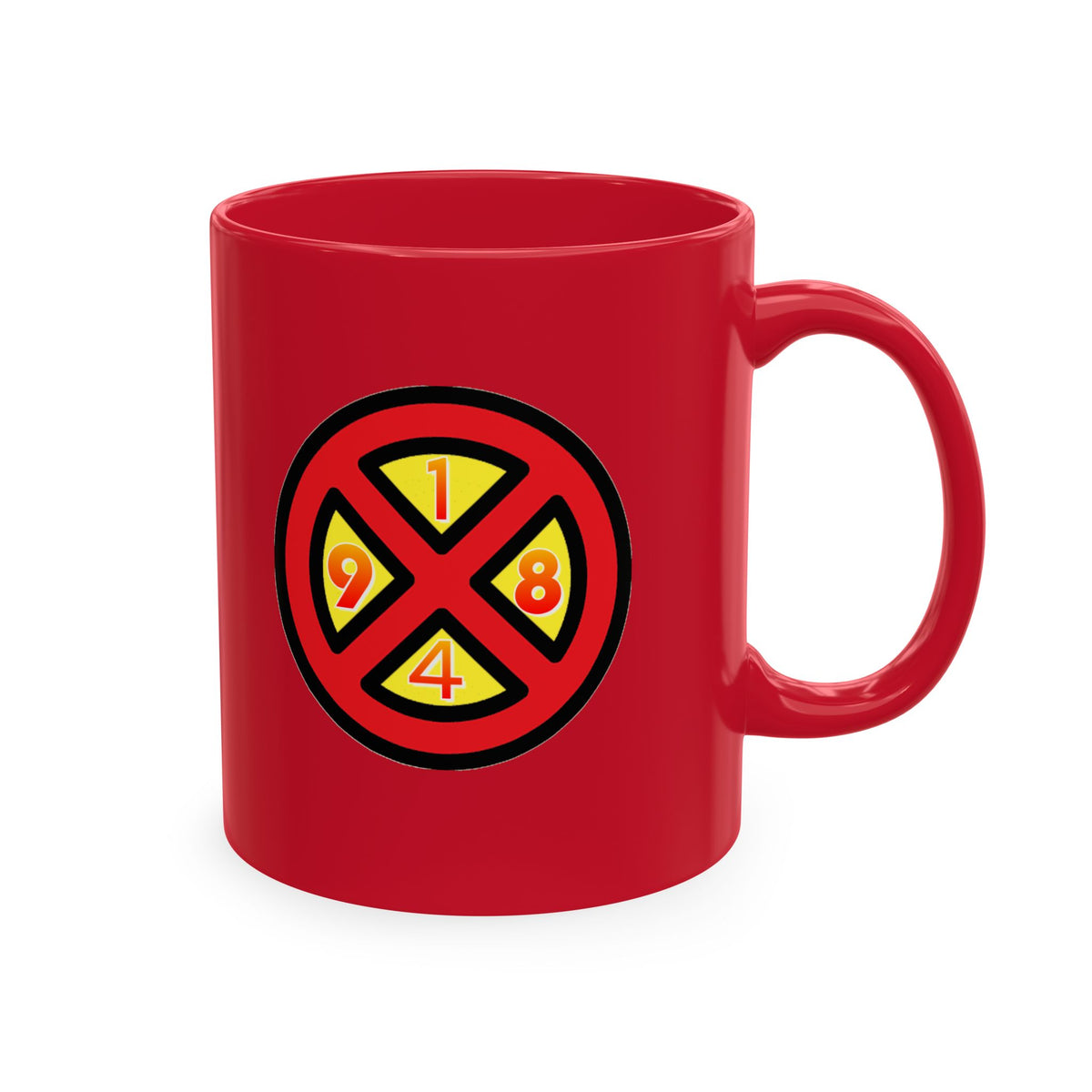 Vintage Number Wheel Ceramic Mug — Retro Game-inspired Coffee Cup