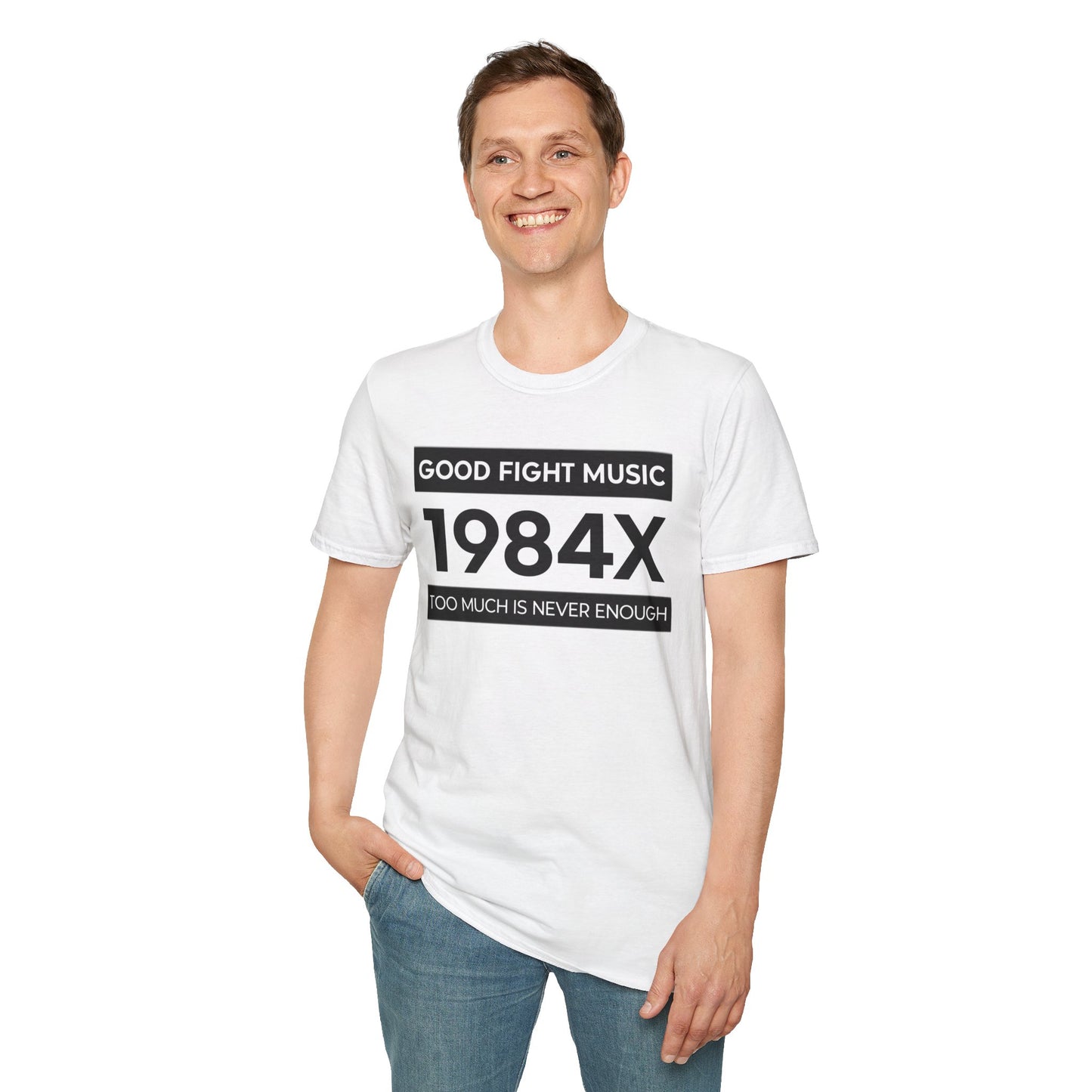 T-Shirt — 1984X 'Good Fight Music' Graphic Tee with QR Code