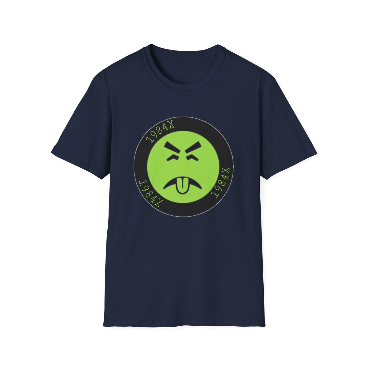 Green Grunge Emoji T-Shirt — 1984X Circular Graphic Tee