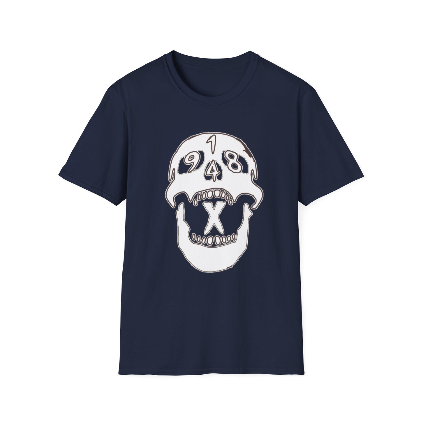 1948 Skull Graphic T-Shirt — Retro Skull Illustration Tee