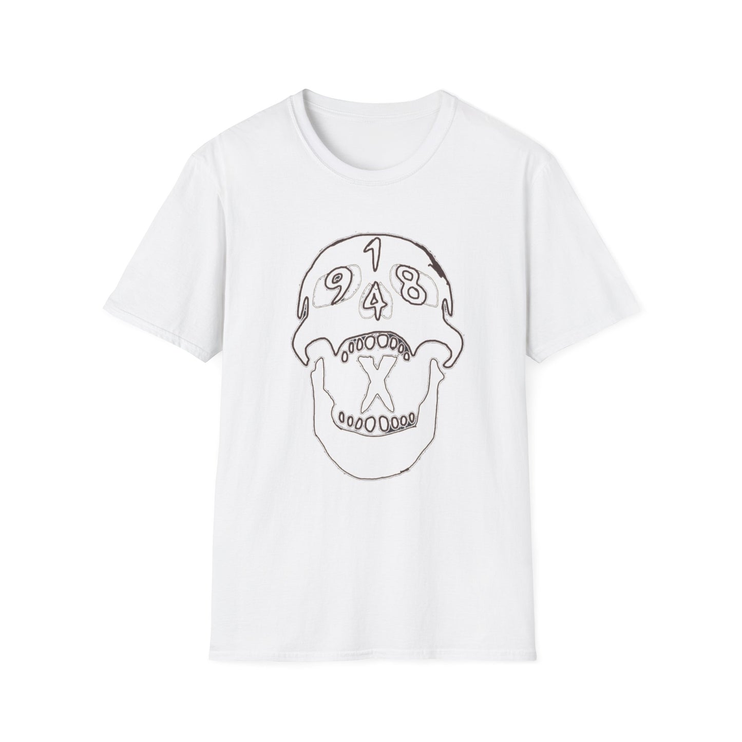 1948 Skull Graphic T-Shirt — Retro Skull Illustration Tee