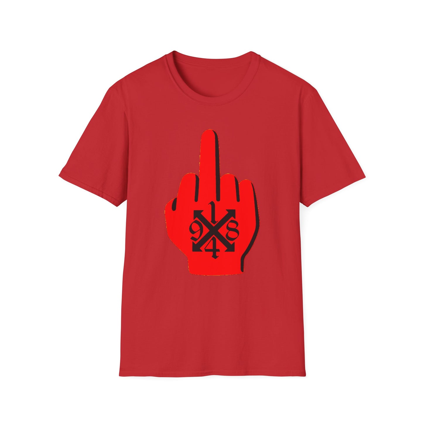 Graphic Middle Finger T‑Shirt – Bold Red Hand Design