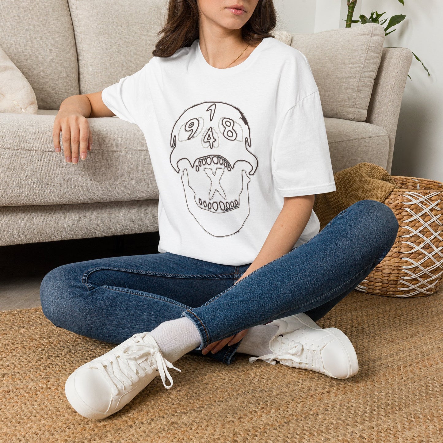 1948 Skull Graphic T-Shirt — Retro Skull Illustration Tee