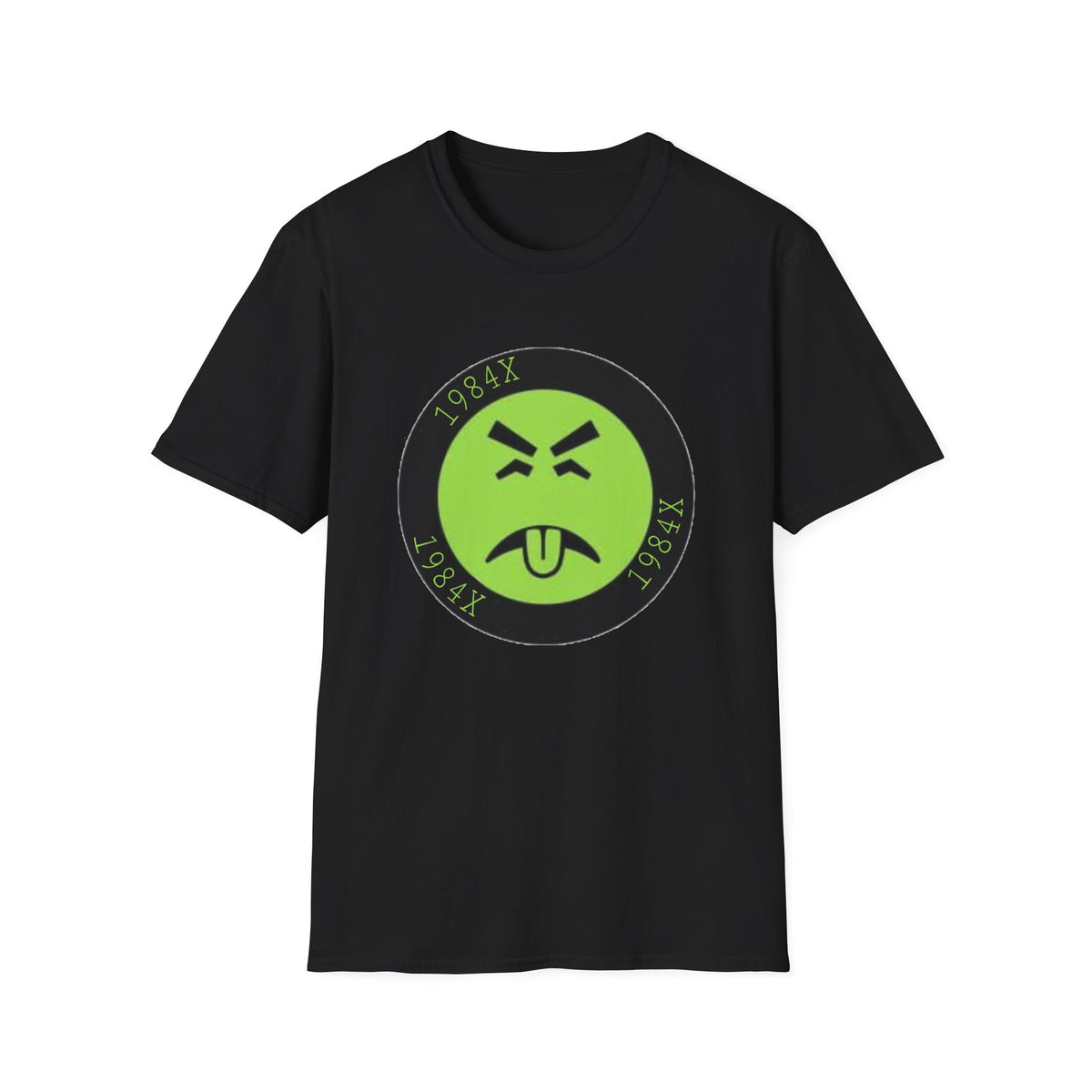 Green Grunge Emoji T-Shirt — 1984X Circular Graphic Tee