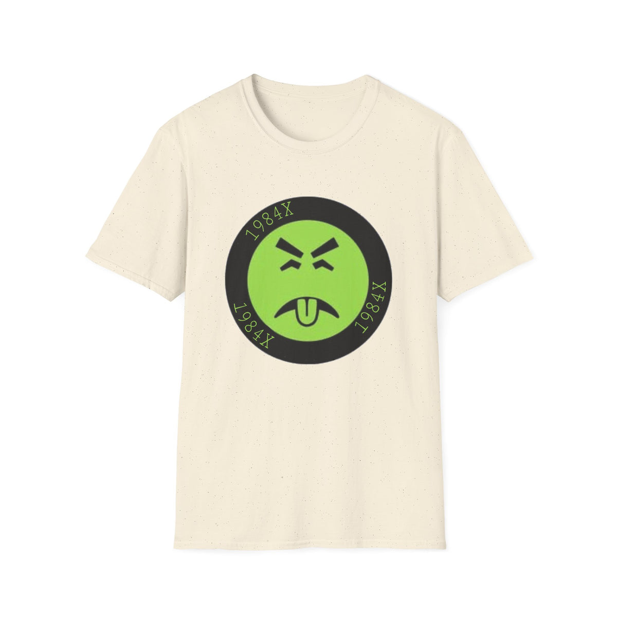 Green Grunge Emoji T-Shirt — 1984X Circular Graphic Tee