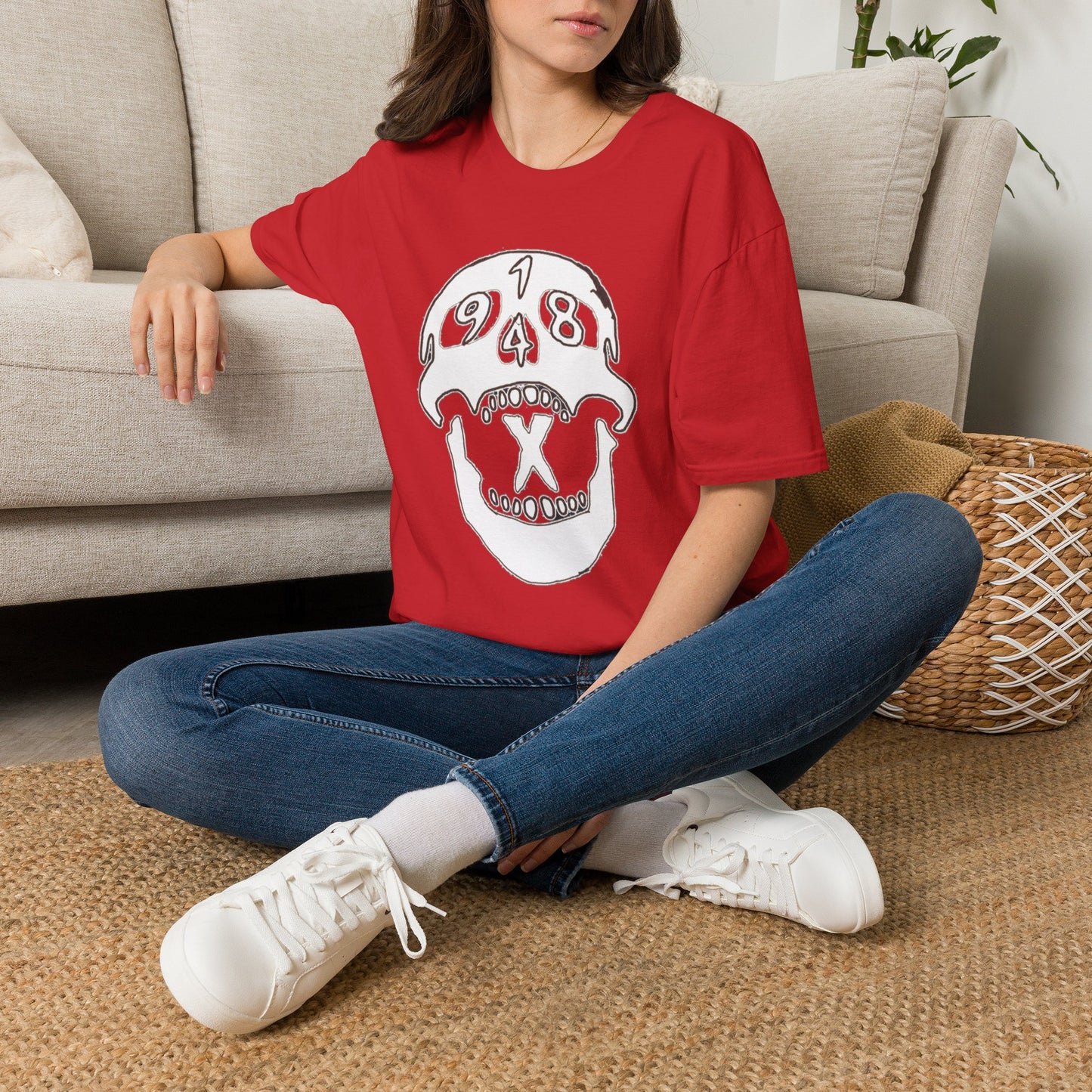 1948 Skull Graphic T-Shirt — Retro Skull Illustration Tee