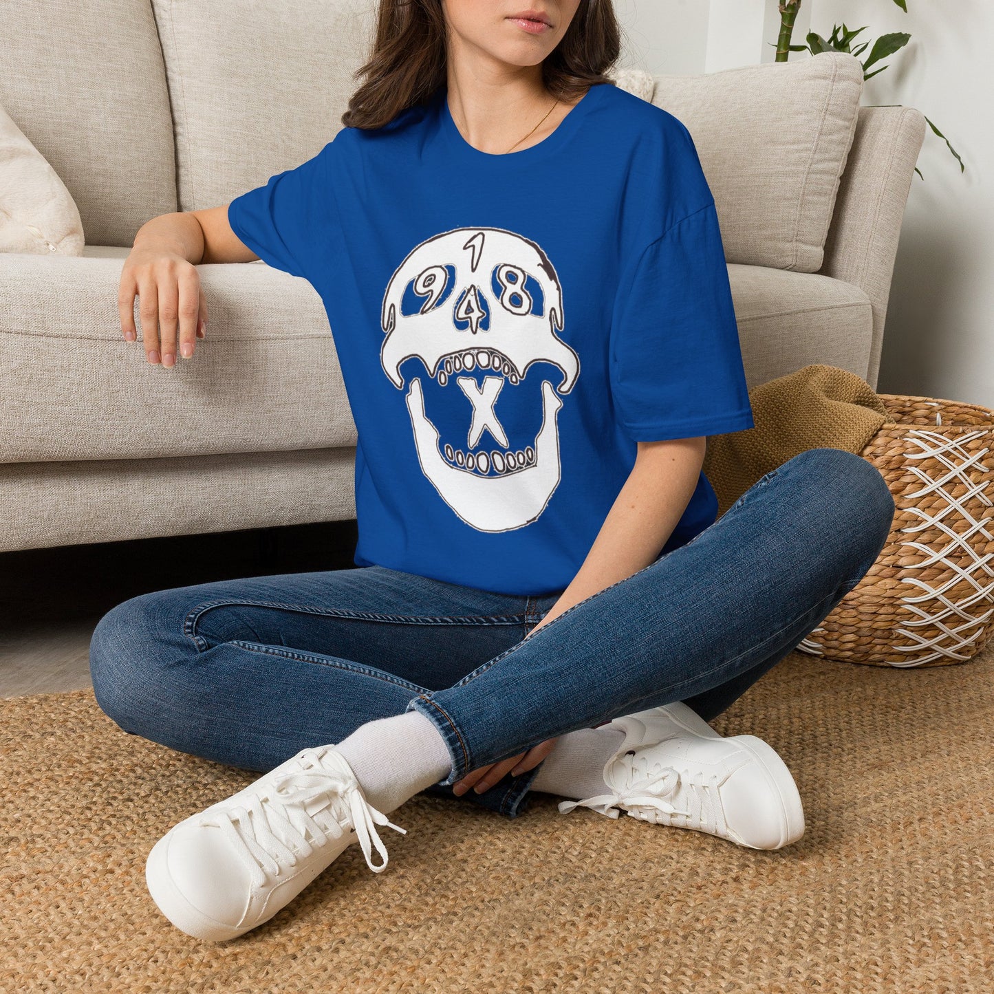 1948 Skull Graphic T-Shirt — Retro Skull Illustration Tee