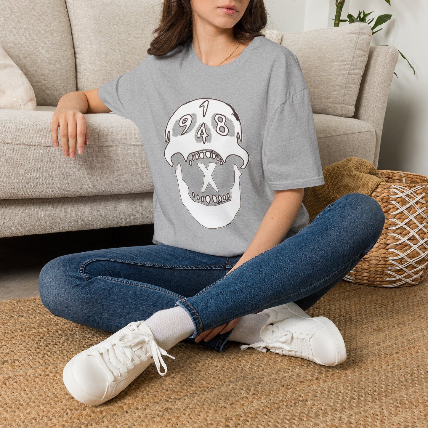 1948 Skull Graphic T-Shirt — Retro Skull Illustration Tee