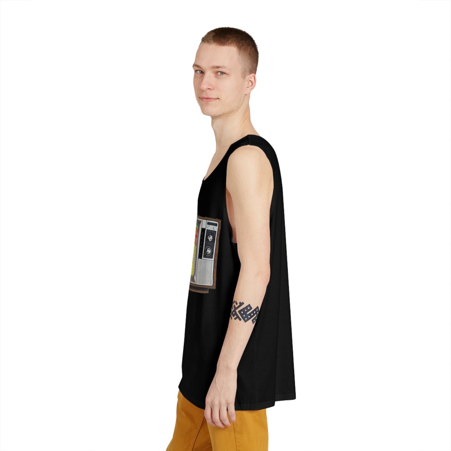 Vintage Radio Graphic Tank Top — Retro Cassette Stereo Men’s Tank