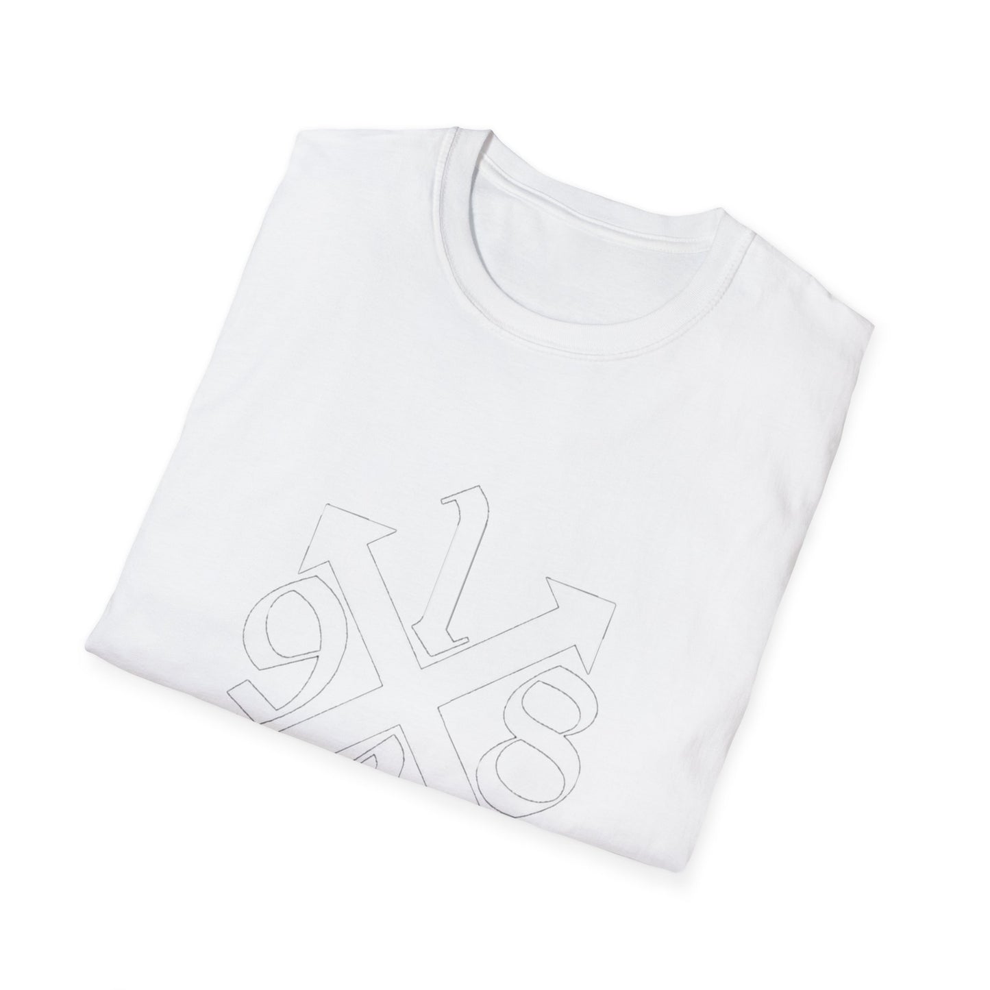Minimalist Unisex Softstyle T-Shirt with Geometric Design