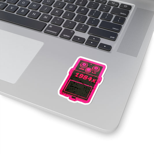 1984x Guitar Pedal Kiss-Cut Sticker — Retro Neon Music Gear Decal