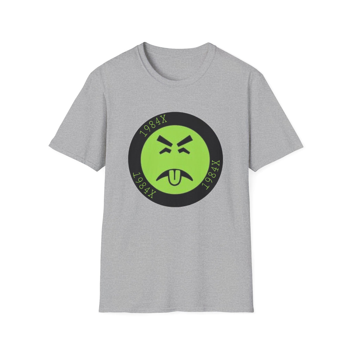 Green Grunge Emoji T-Shirt — 1984X Circular Graphic Tee