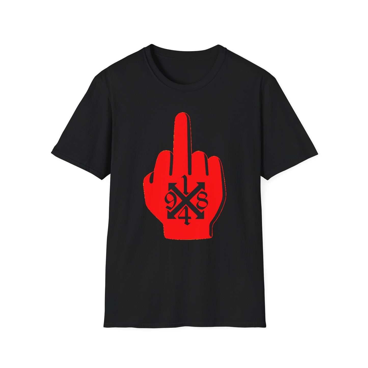 Graphic Middle Finger T‑Shirt – Bold Red Hand Design
