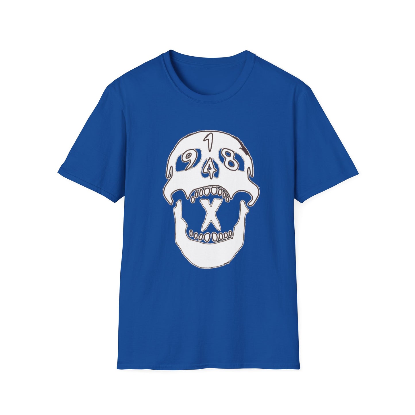 1948 Skull Graphic T-Shirt — Retro Skull Illustration Tee
