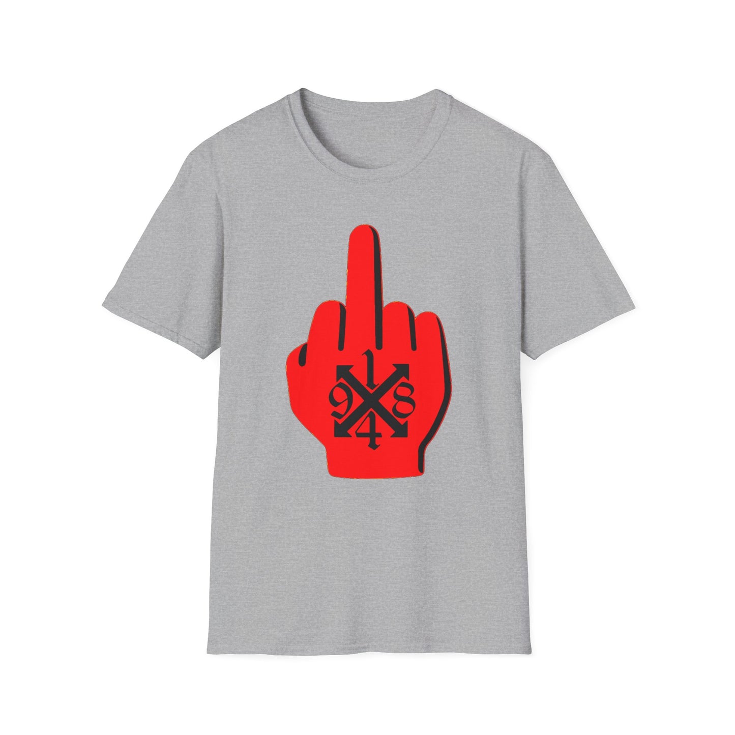 Graphic Middle Finger T‑Shirt – Bold Red Hand Design