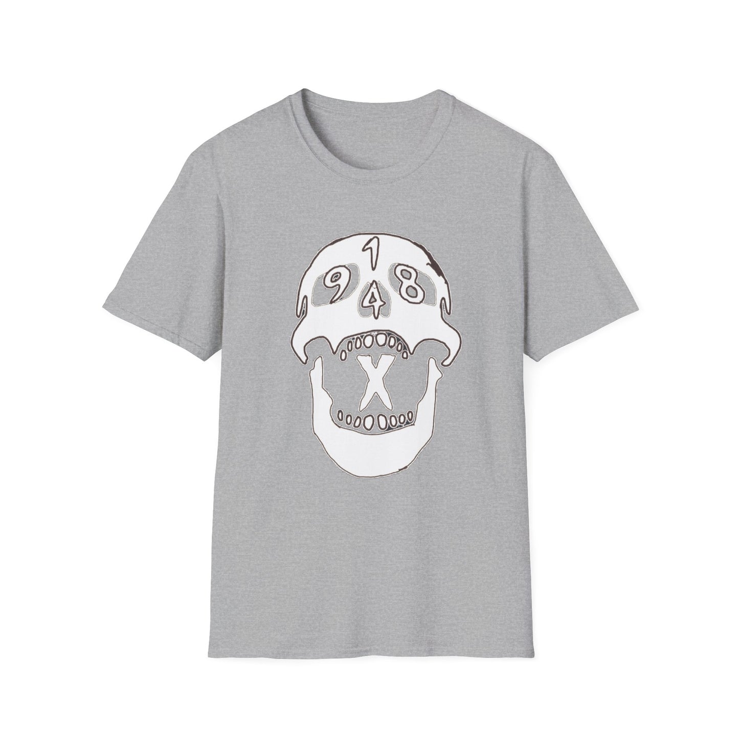 1948 Skull Graphic T-Shirt — Retro Skull Illustration Tee
