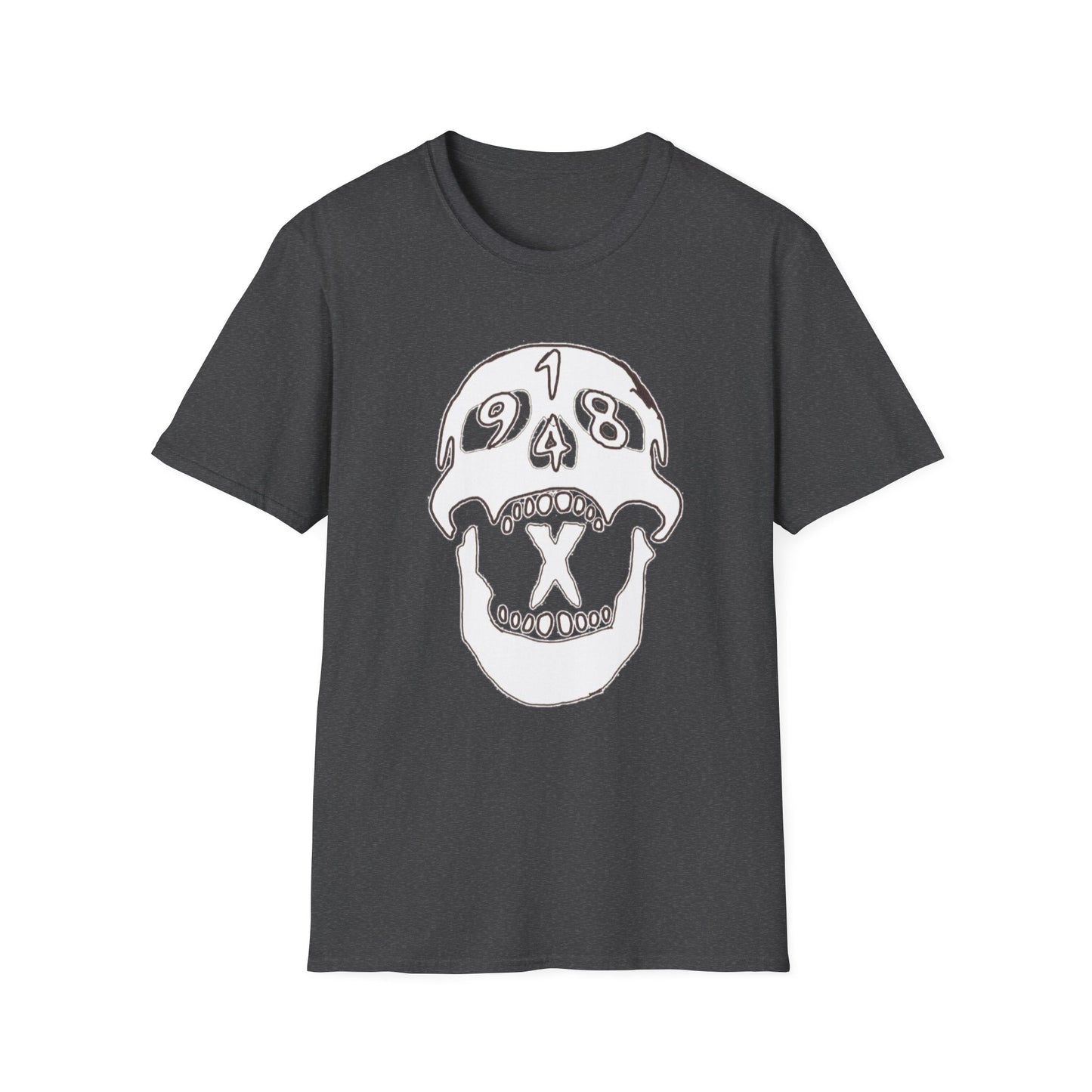 1948 Skull Graphic T-Shirt — Retro Skull Illustration Tee