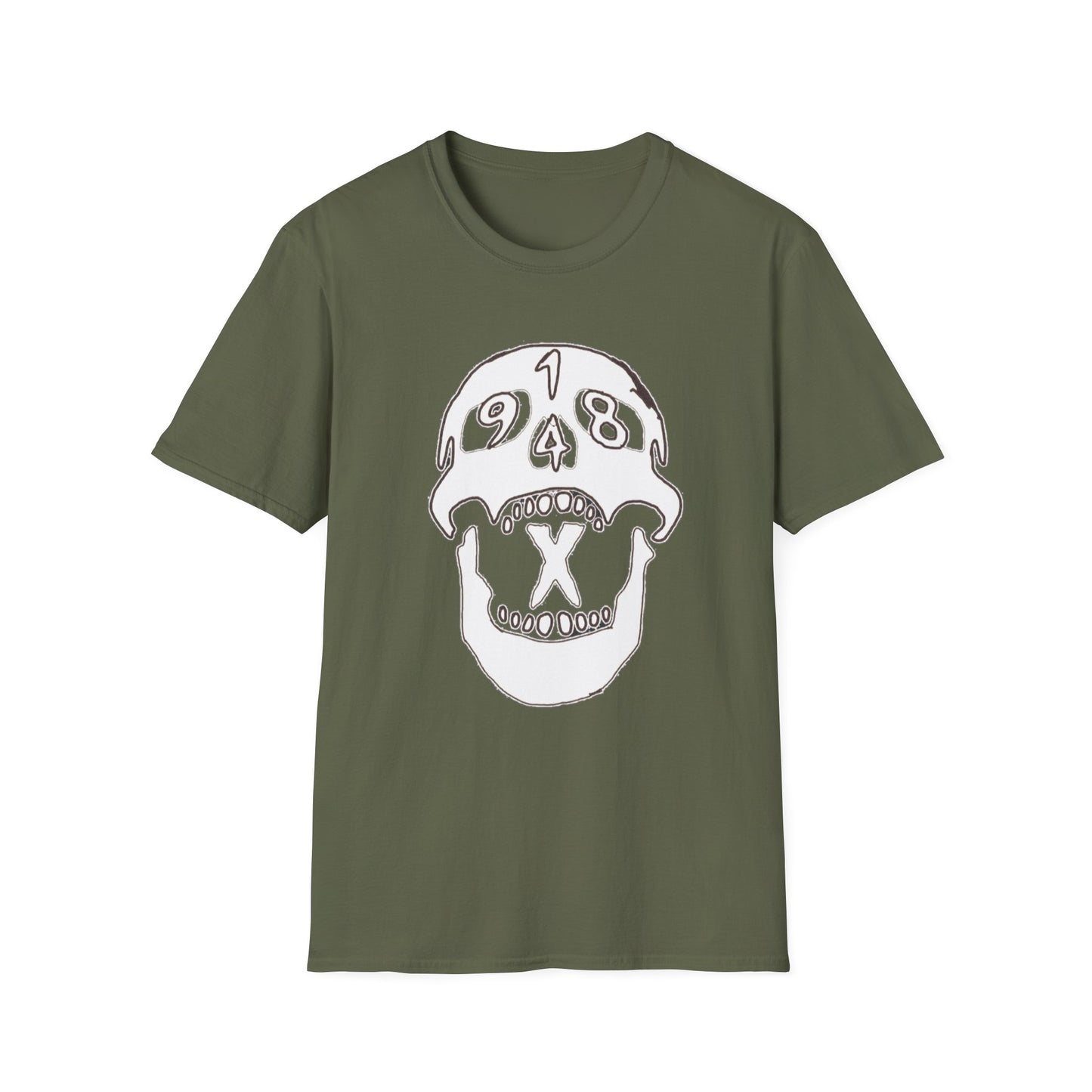 1948 Skull Graphic T-Shirt — Retro Skull Illustration Tee