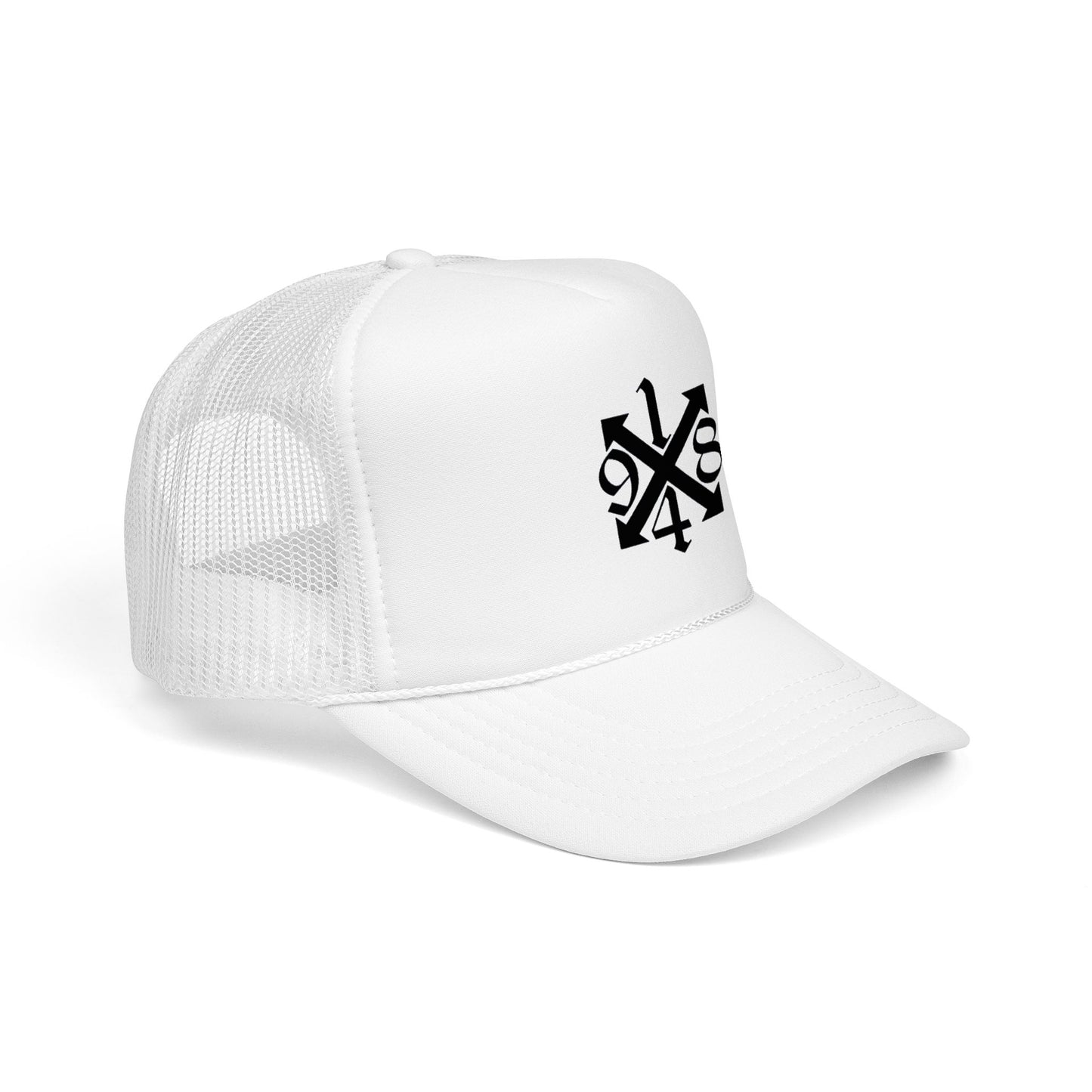Trucker Hat — Black 9/4s Cross Logo Foam Mesh Cap