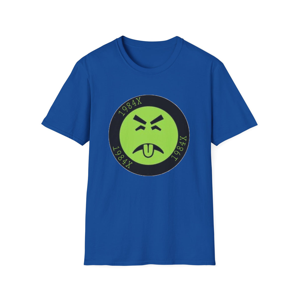 Green Grunge Emoji T-Shirt — 1984X Circular Graphic Tee