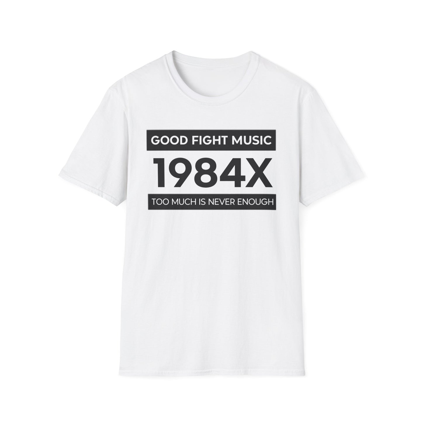 T-Shirt — 1984X 'Good Fight Music' Graphic Tee with QR Code