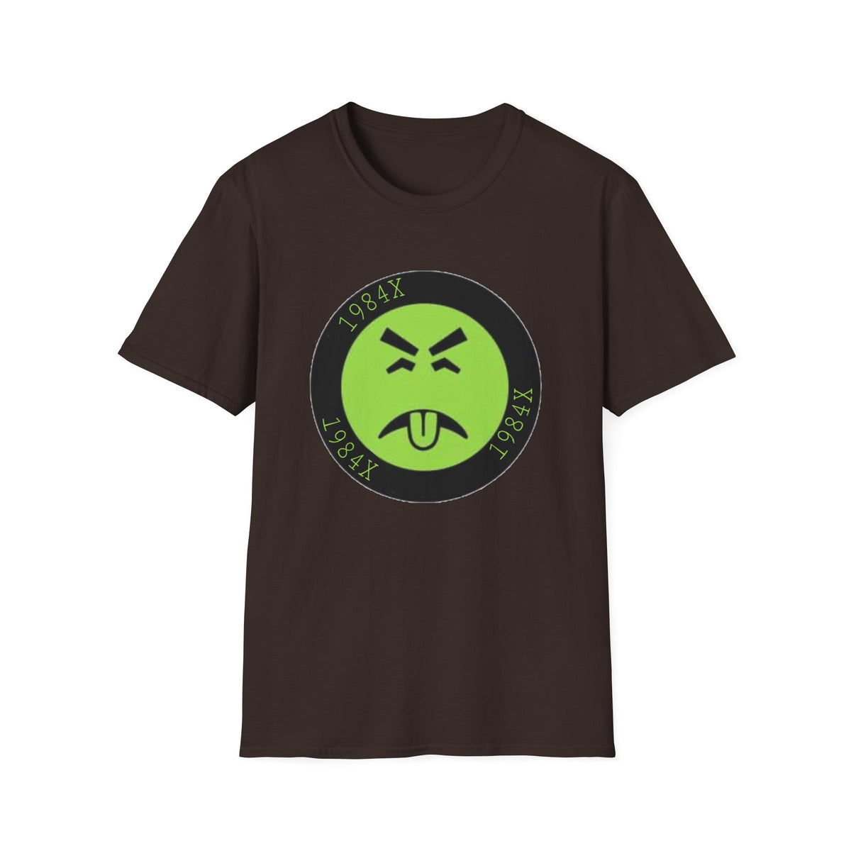 Green Grunge Emoji T-Shirt — 1984X Circular Graphic Tee