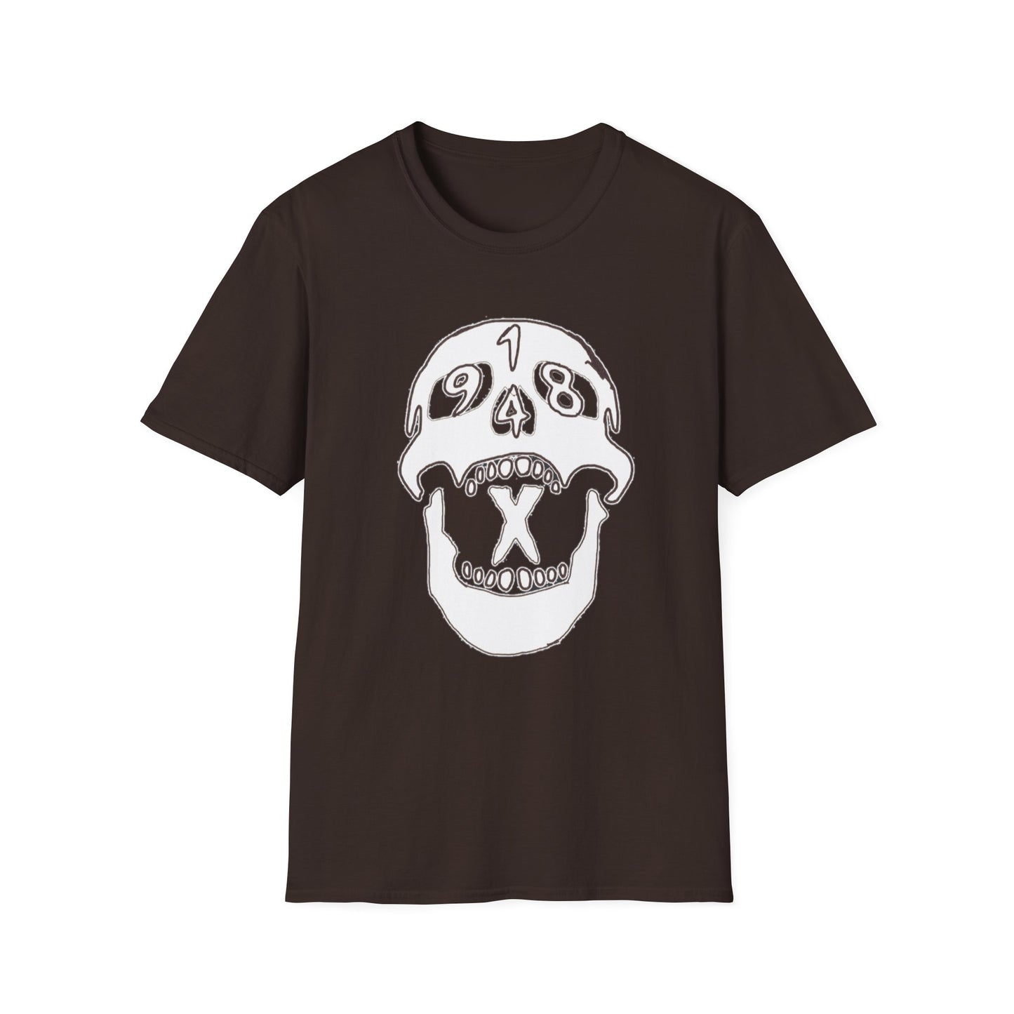 1948 Skull Graphic T-Shirt — Retro Skull Illustration Tee