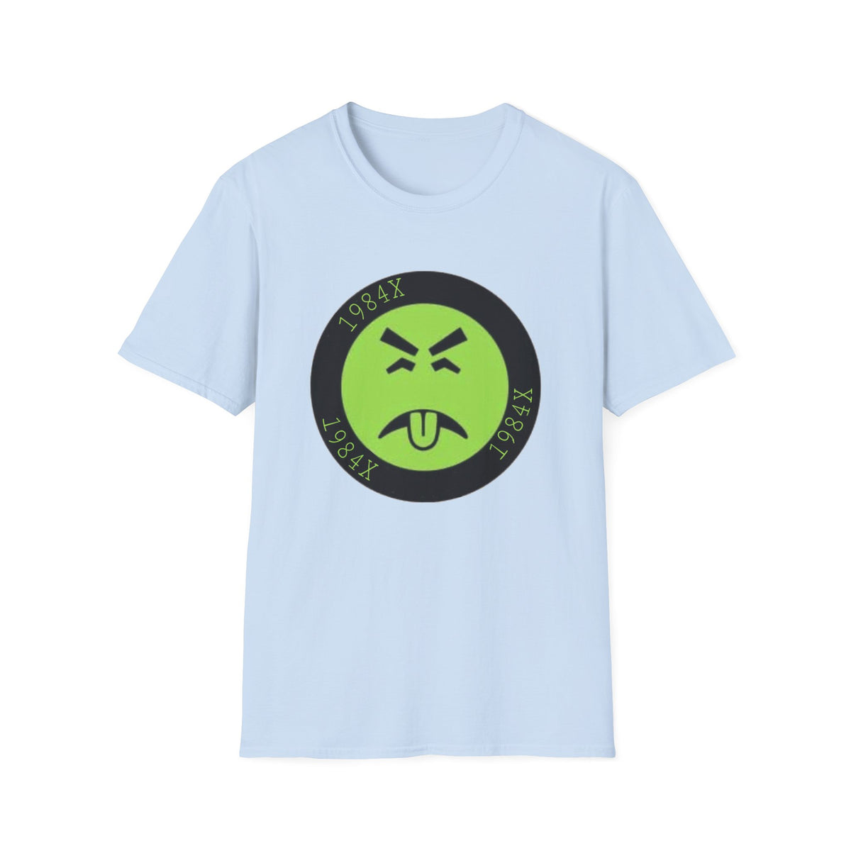 Green Grunge Emoji T-Shirt — 1984X Circular Graphic Tee