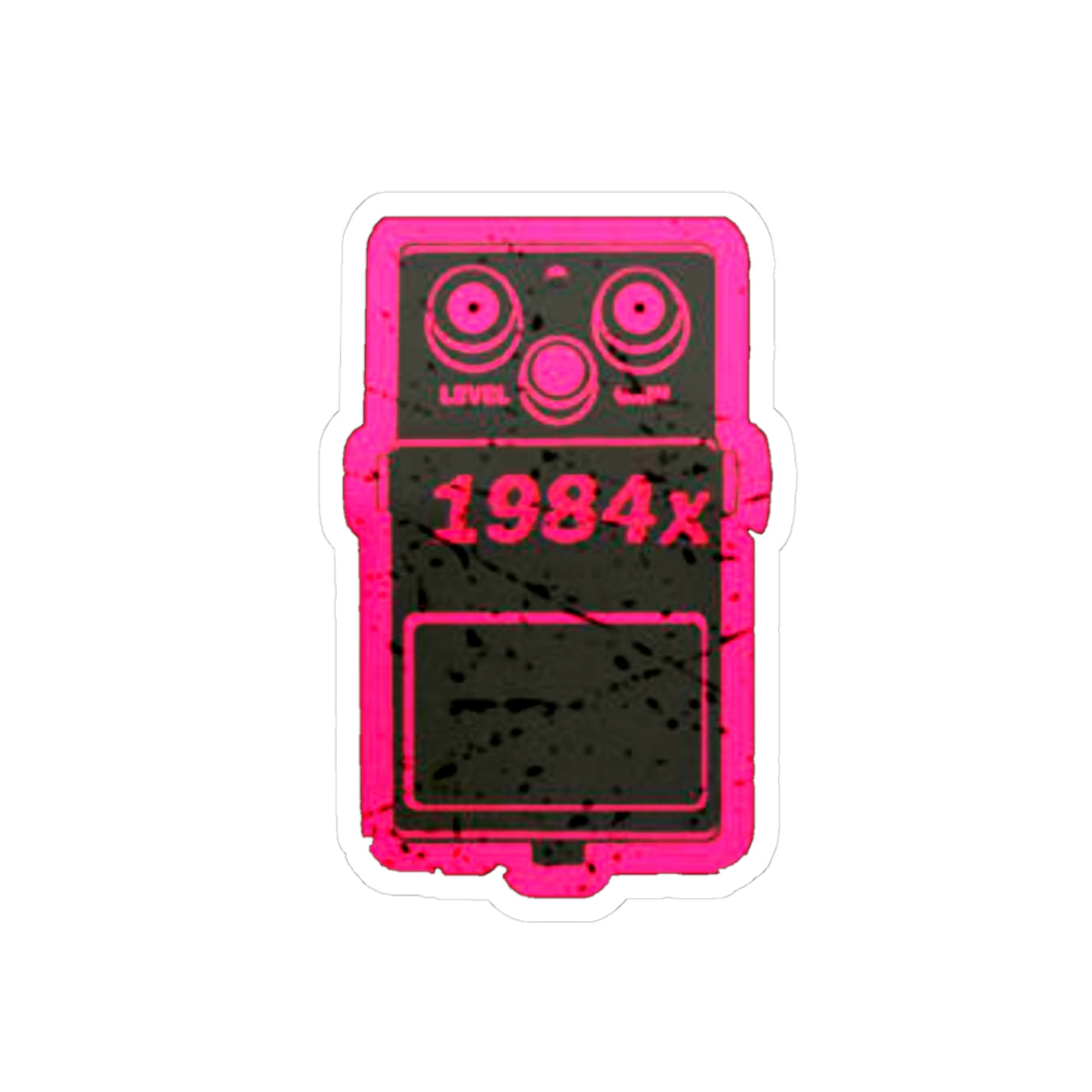 1984x Guitar Pedal Kiss-Cut Sticker — Retro Neon Music Gear Decal